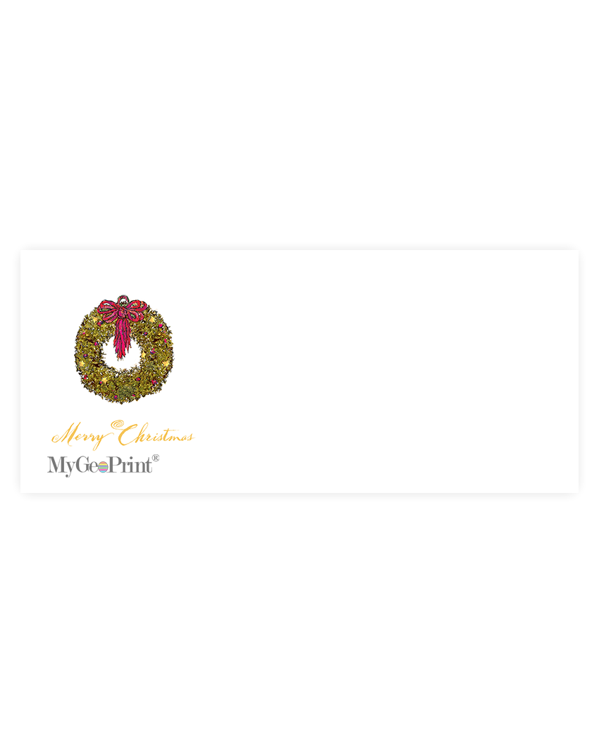 Custom Print Christmas Wreath Envelopes No. 10 at MyGeoPrint